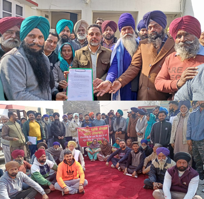 ਸੈਲਾ ਖੁਰਦ ਲਾਗੇ ਅੰਬੂਜਾ ਸੀਮੈਂਟ ਫੈਕਟਰੀ ਰੋਕਣ ਲਈ ਐਸ.ਡੀ.ਐਮ. ਦਫਤਰ ਗੜਸ਼ੰਕਰ ਅੱਗੇ ਧਰਨਾ